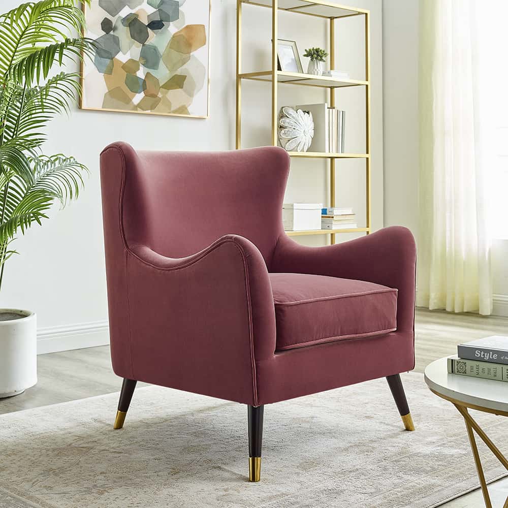 Heath Velvet Armchair - Berry Pink