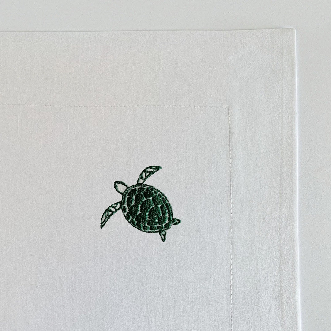 Scout Hunter Green Embroidered Turtle Cotton Bed Linen