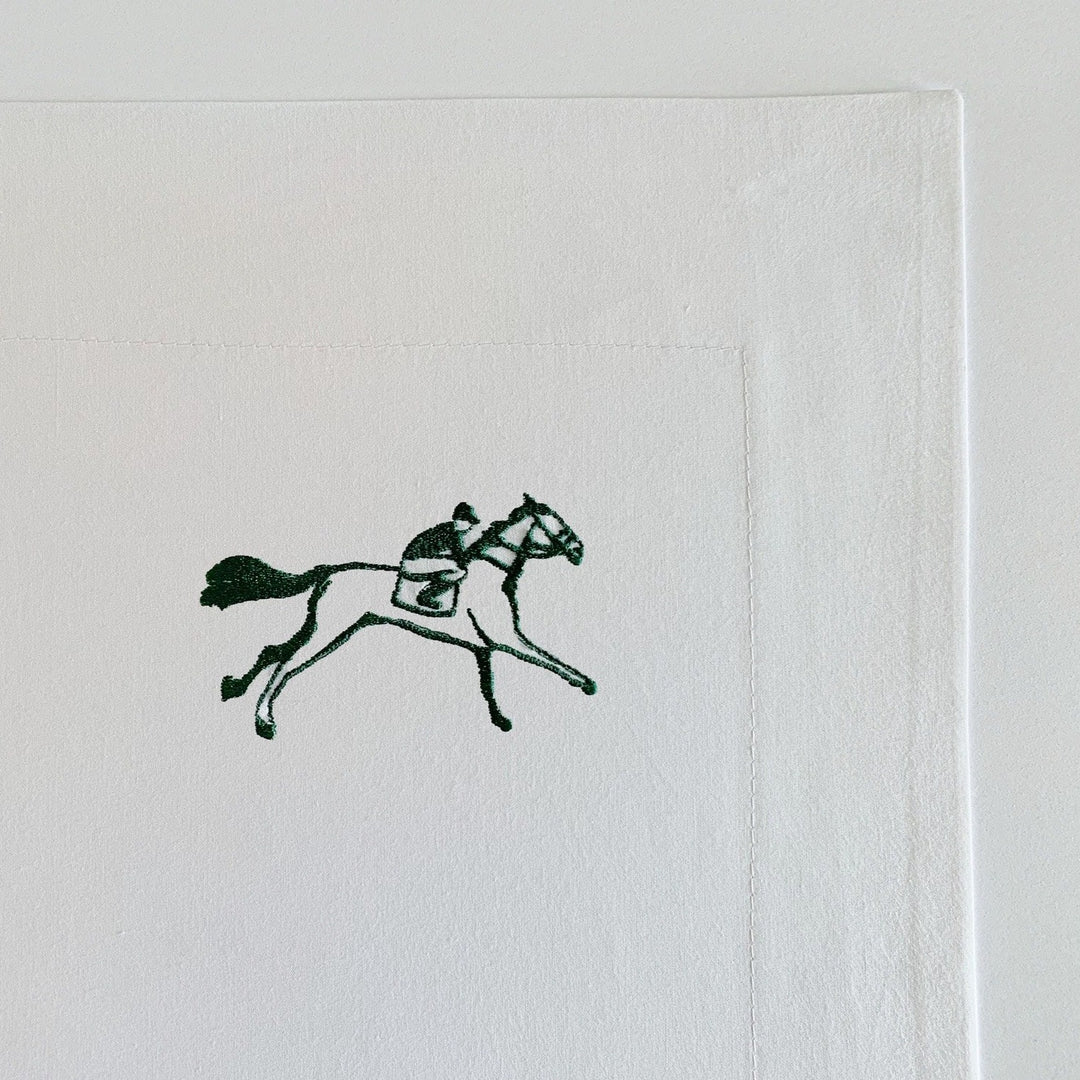 Aurora Bed Linen Set | Green Embroidered Horse
