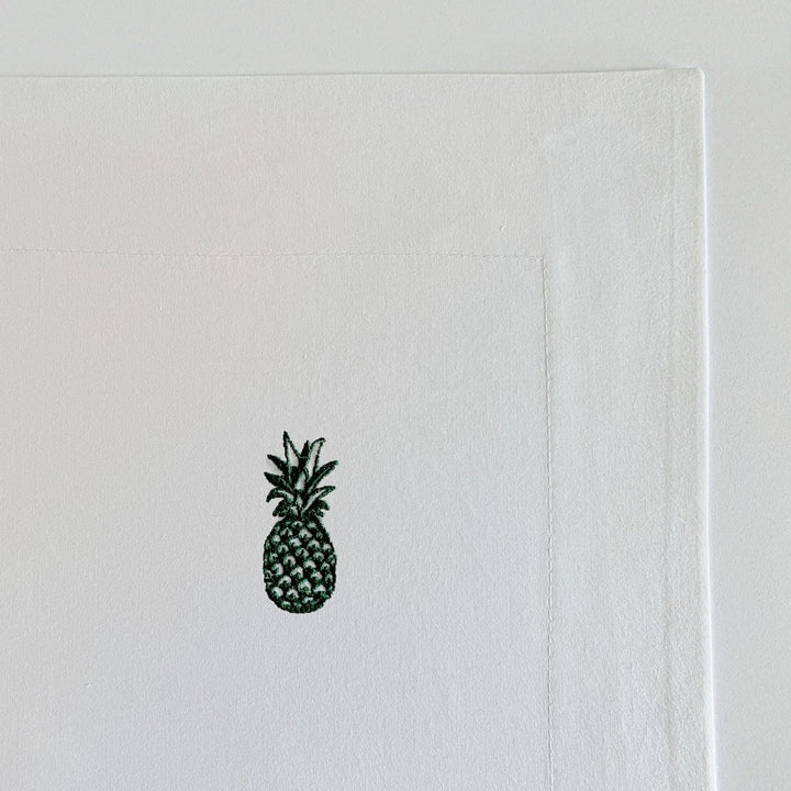 Hope Cotton Bed Linen Set | Hunter Green Embroidered Pineapple