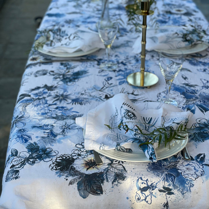 Wildlife Washed Linen Tablecloth