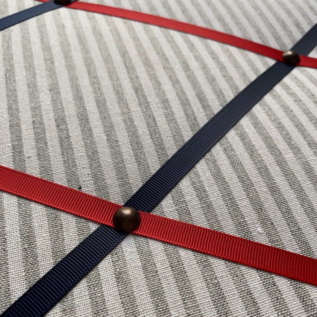 Grey Linen Stripe Fabric Noticeboard