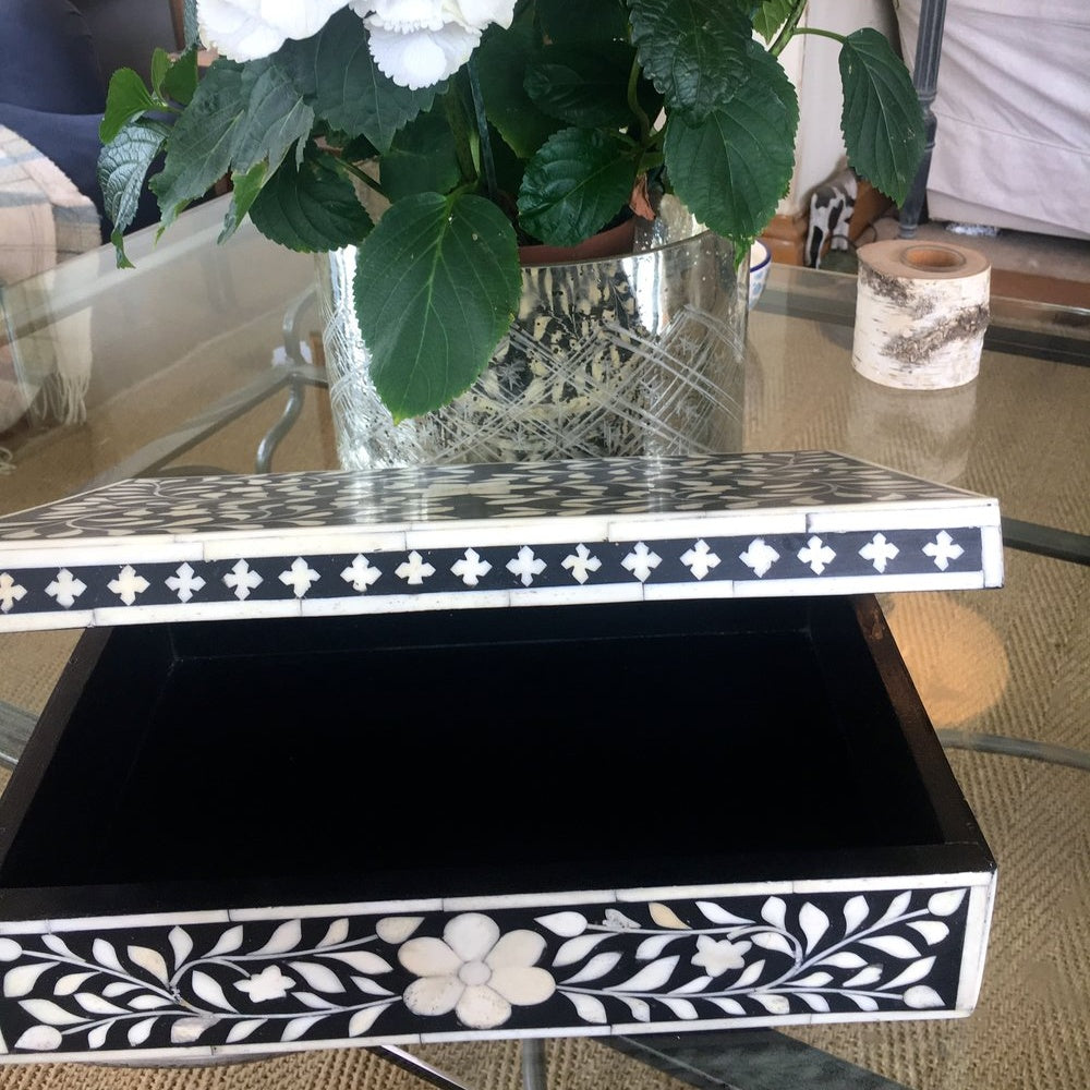 Black Floral Decorative Box
