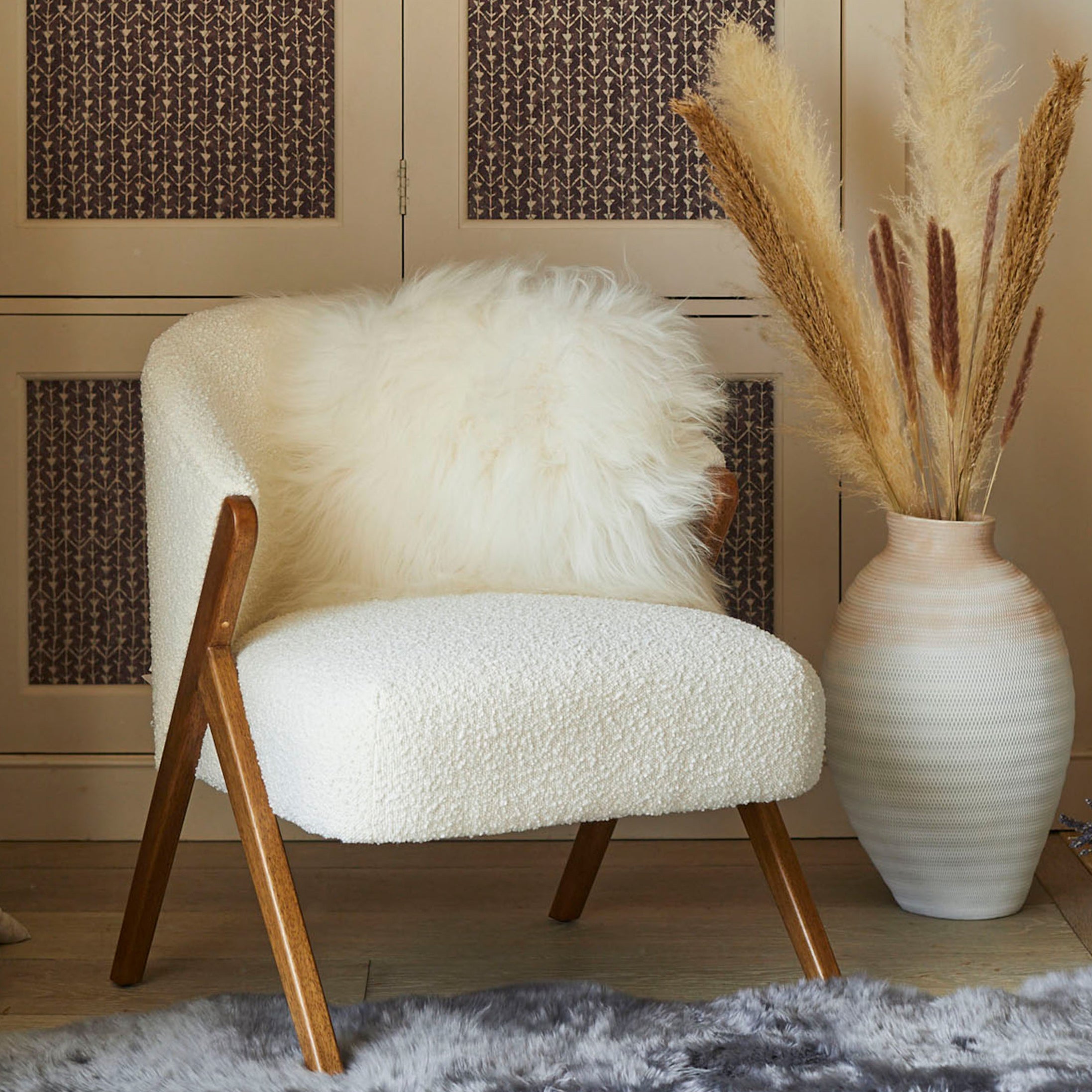 Icelandic Sheepskin Cushion - fashion White