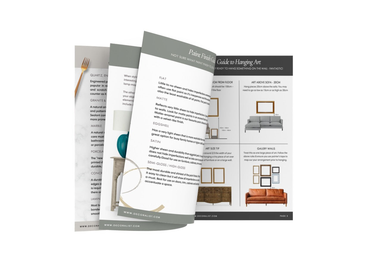 Interior Design Cheat Sheet Bundle Interiors E Book Decoralist