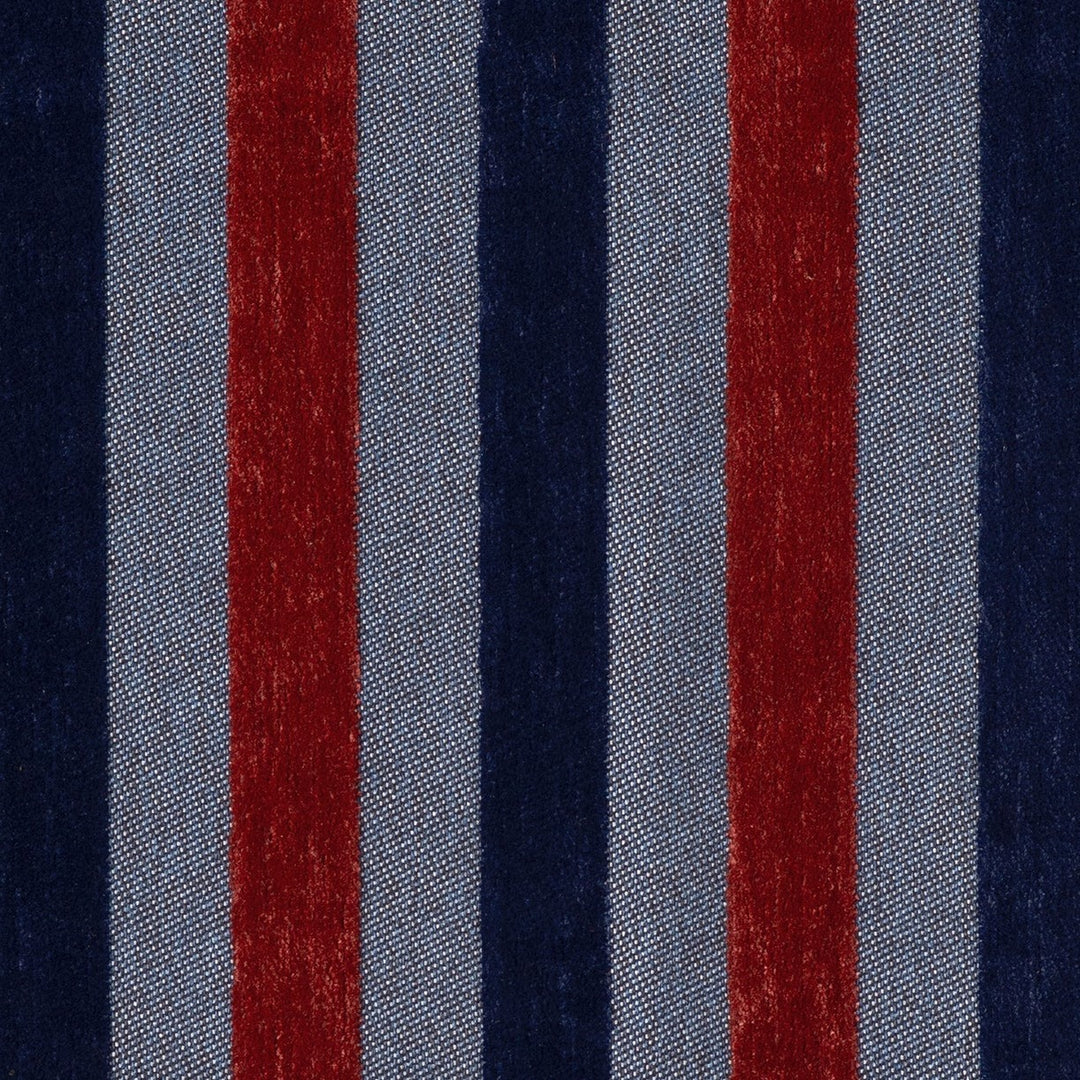 Jackie Striped Ottoman - Navy & Bordeaux Fabric Sample