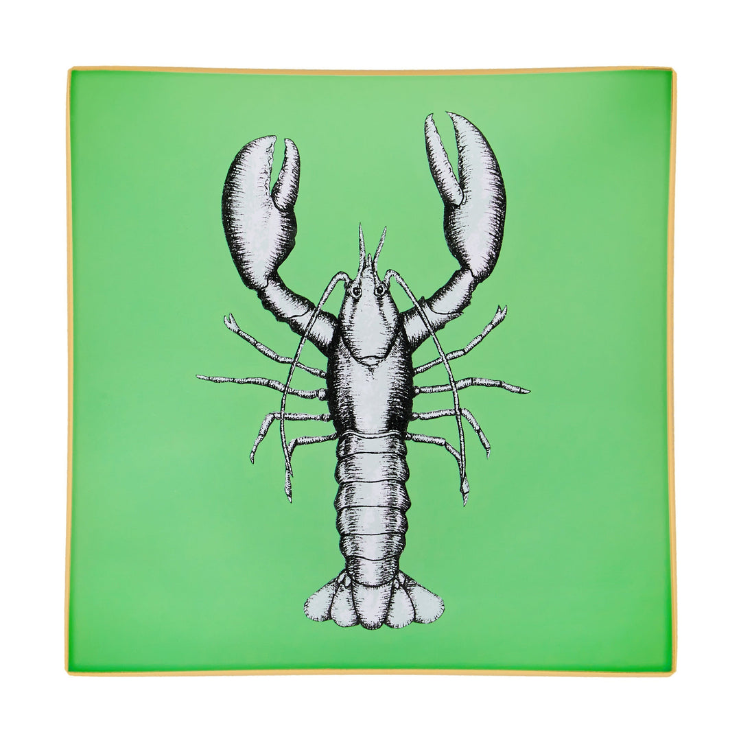 Green Lobster Glass Tray