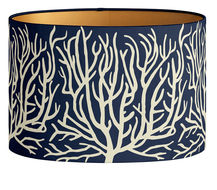 Lauren Lampshade - Navy & Ecru