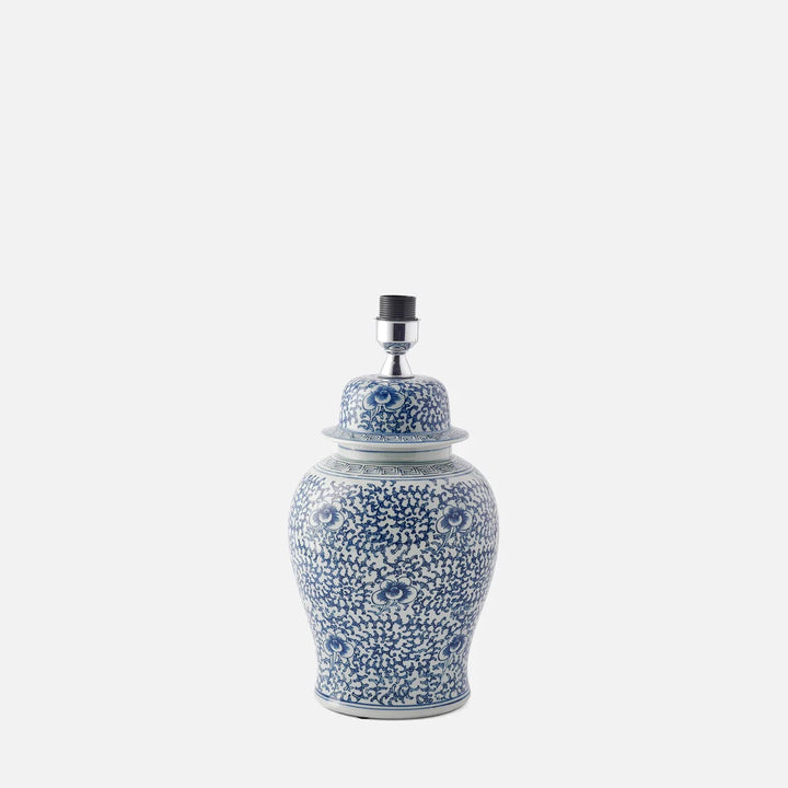 Large Blue & White Decorated Ceramic Table Lamp