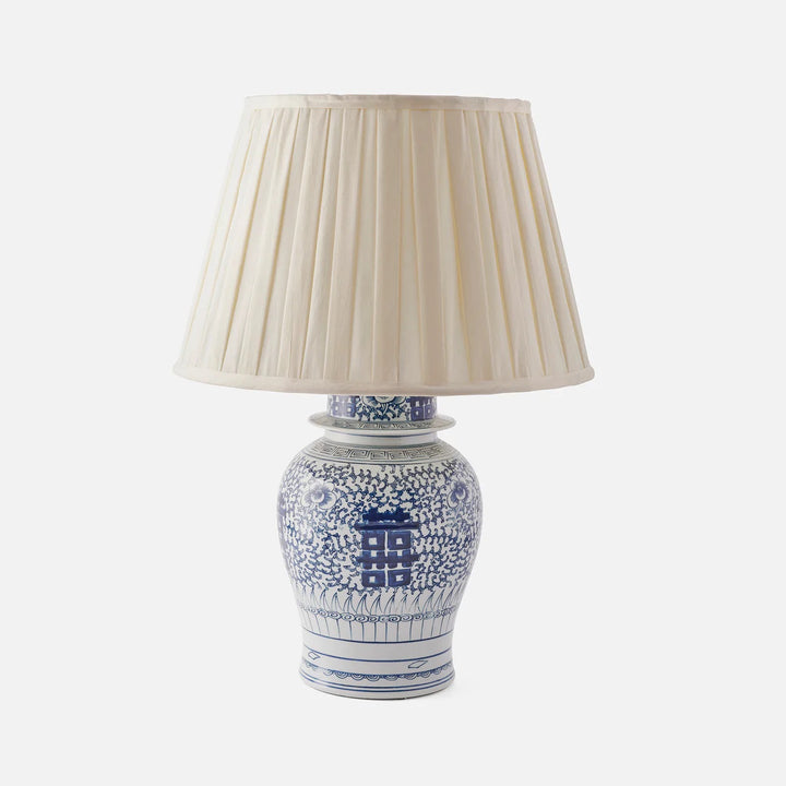Large Blue & White Double Happiness Ceramic Table Lamp