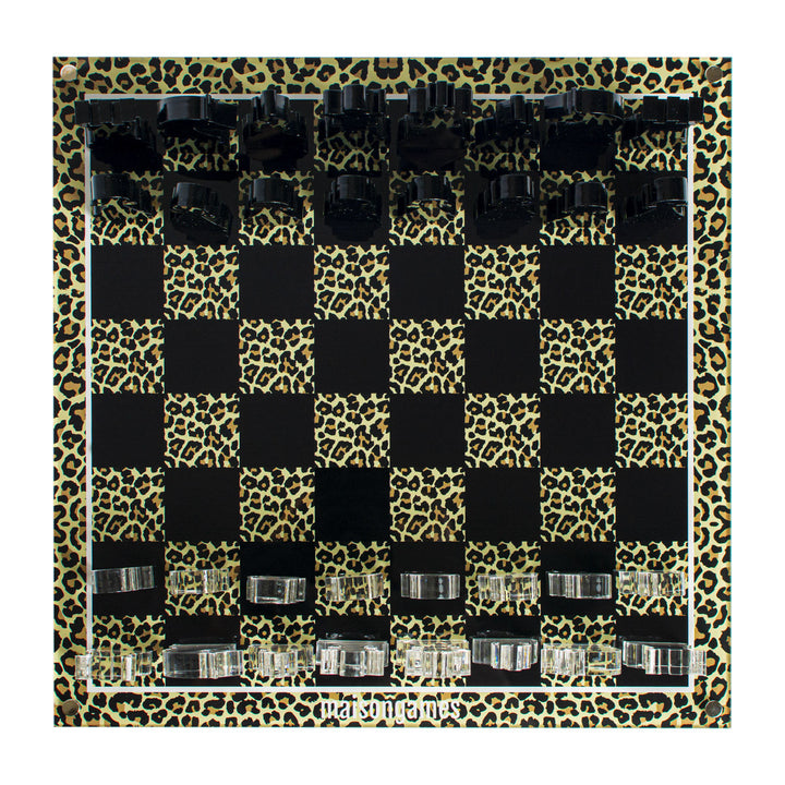 Leopard Acrylic Chess Board Set