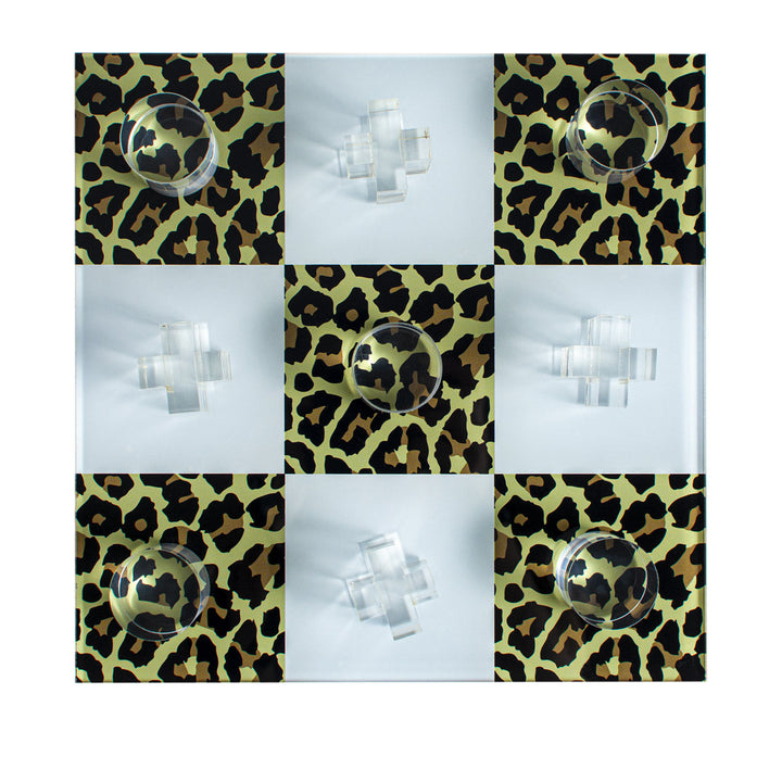 Leopard Acrylic Tic Tac Toe Set