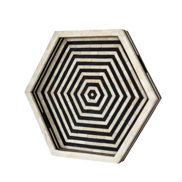 Black & White Hexagon Tray