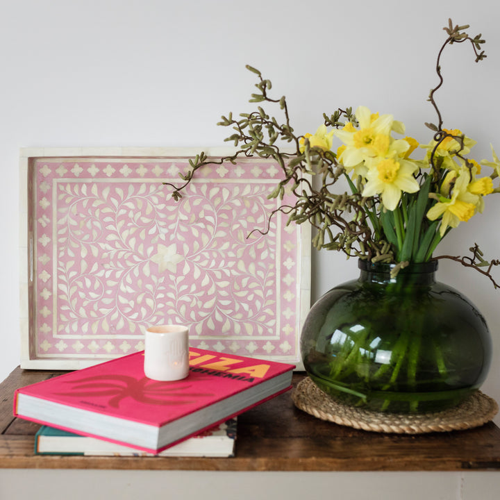 Pink Moroccan Floral Tray