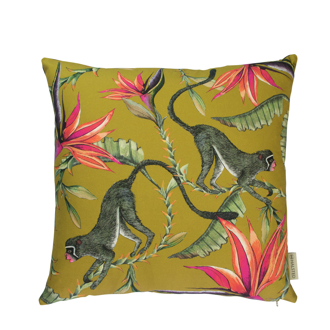 Monkey Paradise Cotton Cushion Cover in Swamp | Ardmore Design