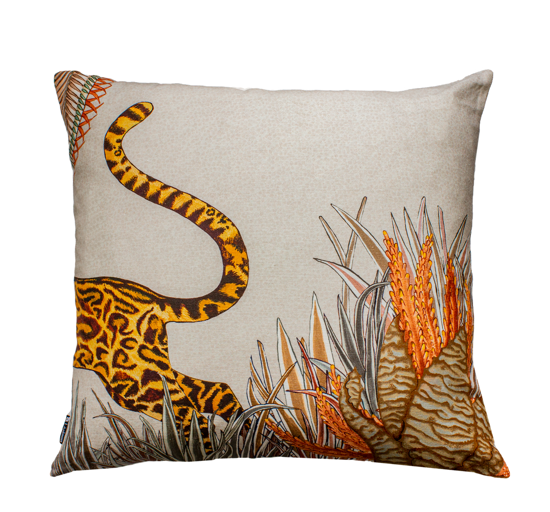 Cheetah Kings Forest Cotton Cushion Cover - Magnolia