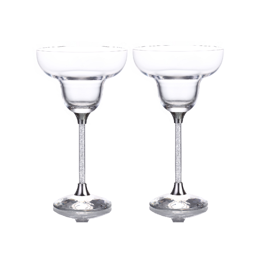 Swarovski Martini Glass Set of 2, Lime Edition - Crystocraft