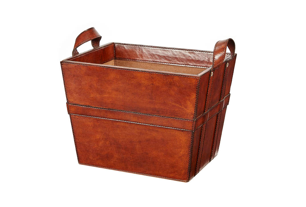 Marlborough Leather Storage Basket