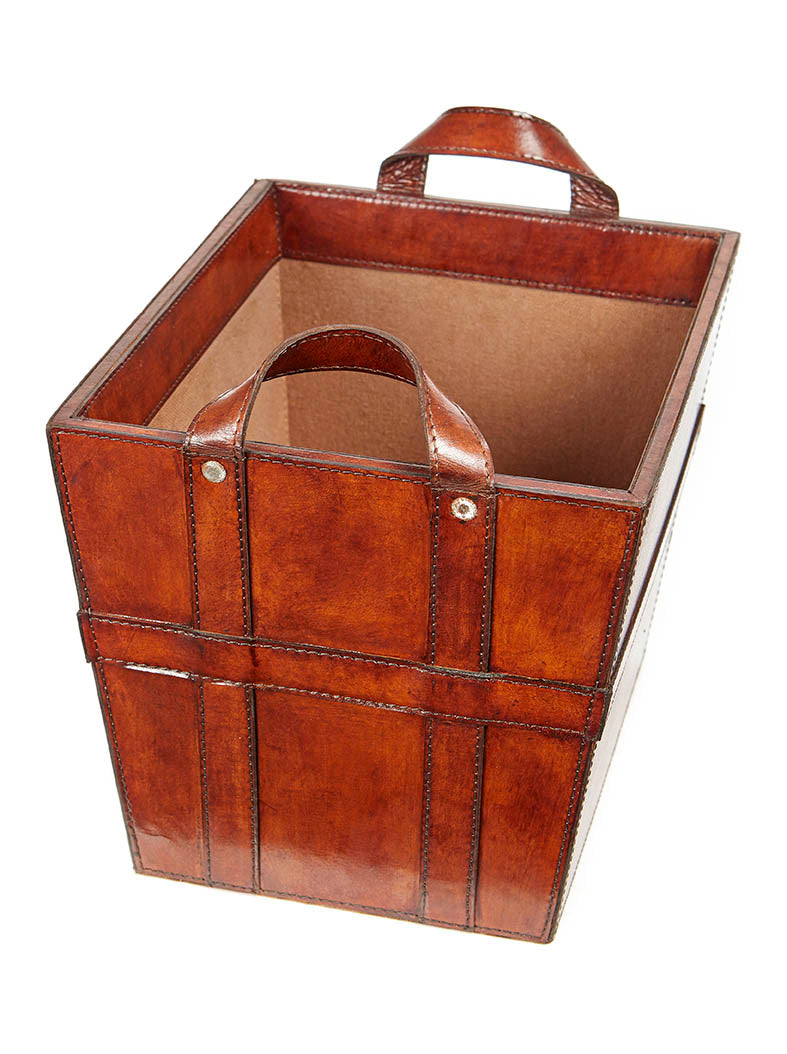 Marlborough Leather Storage Basket
