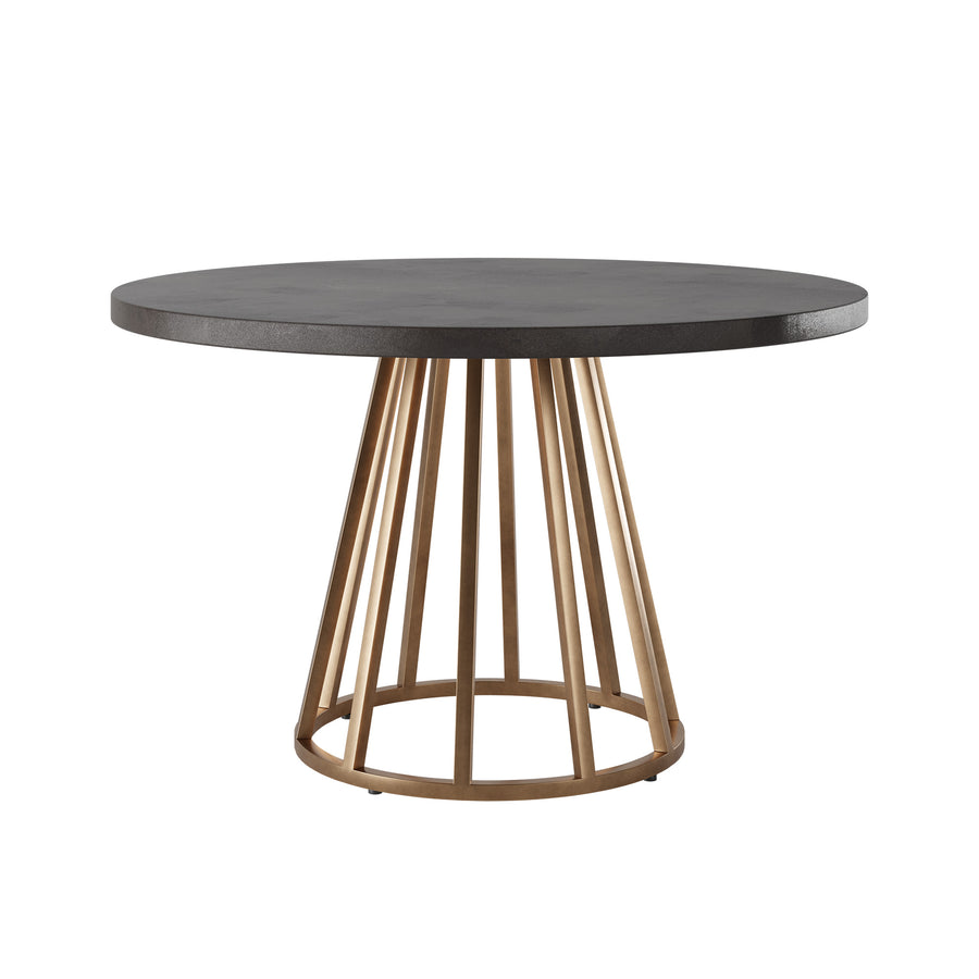 Bredon Round Concrete & Brass Base Dining Table