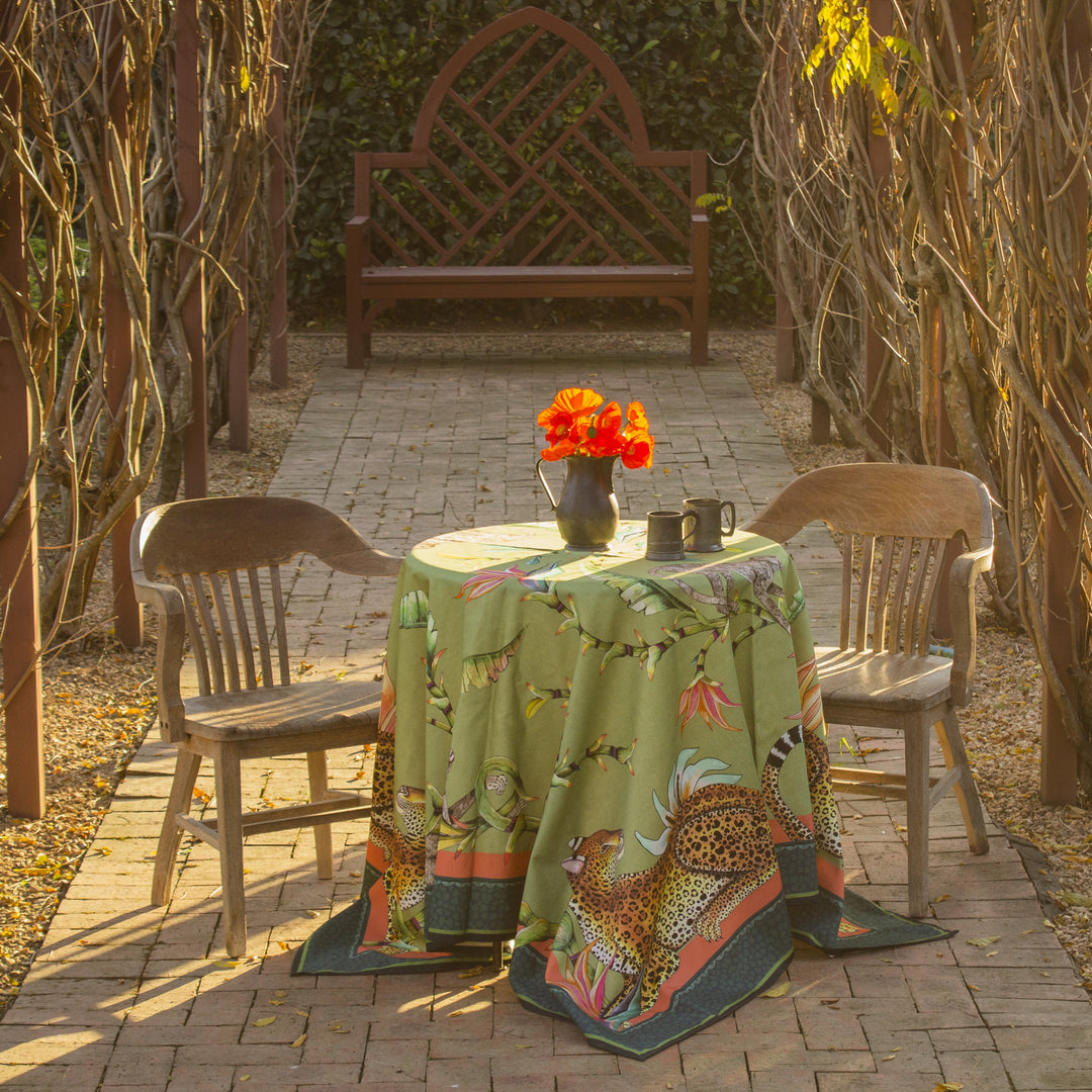 Monkey Paradise Square Tablecloth in Delta | Ardmore Design