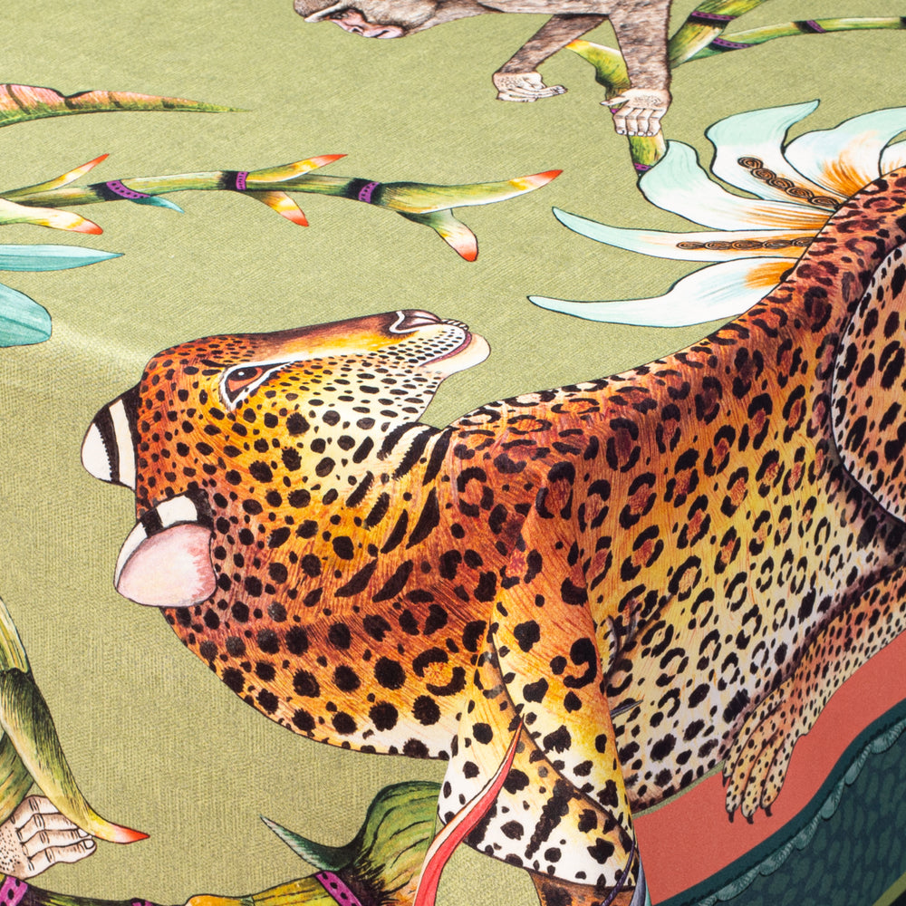 Monkey Paradise Rectangular Tablecloth in Delta | Ardmore Design
