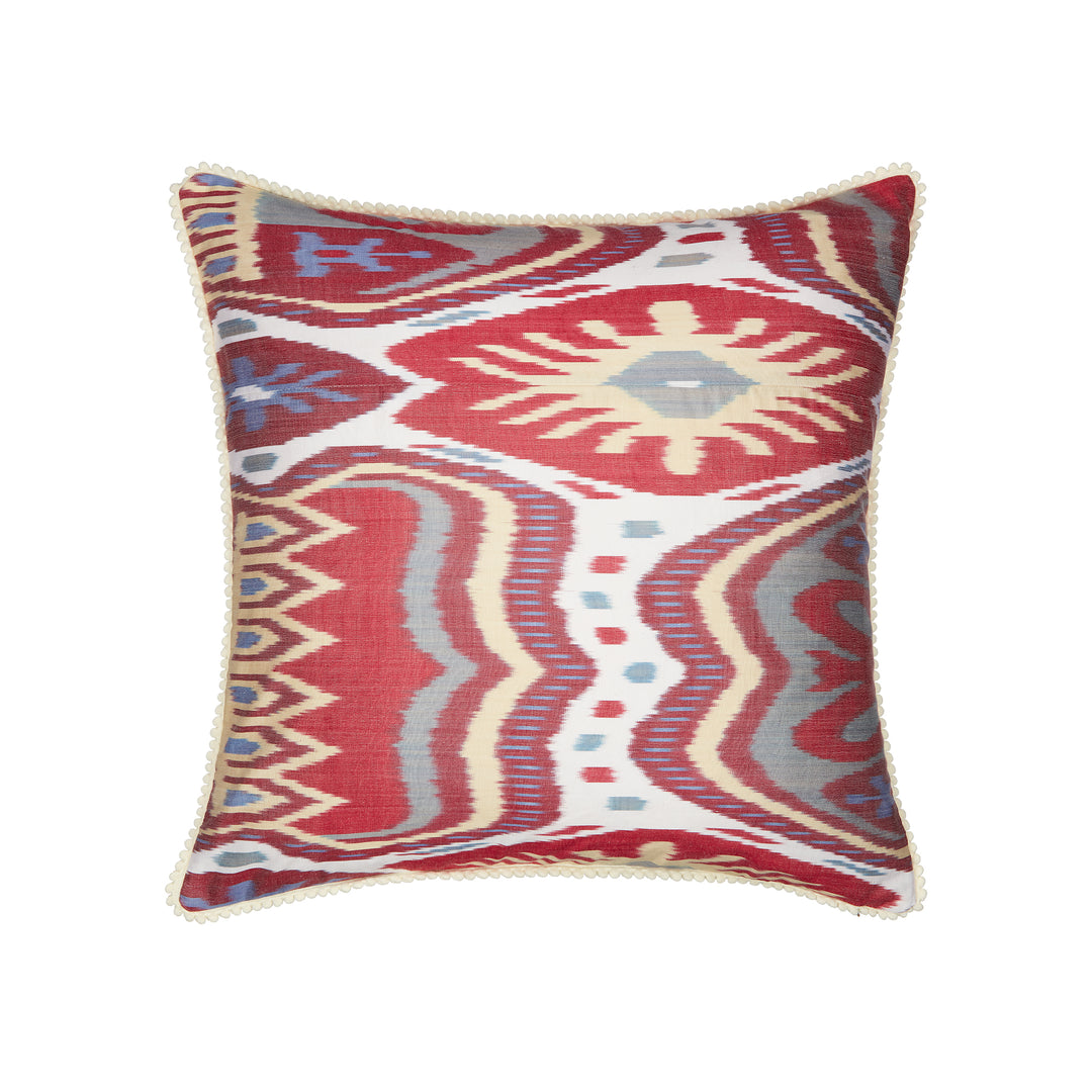 Multicoloured Silk Ikat Cushion