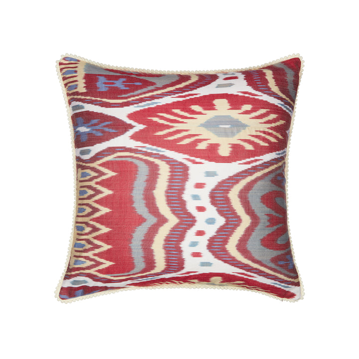 Multicoloured Silk Ikat Cushion