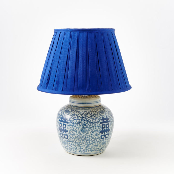 Blue & White Double Happiness Ceramic Table Lamp