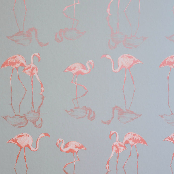 Nakuru Flamingo Wallpaper in Pink by Juliet Traveres