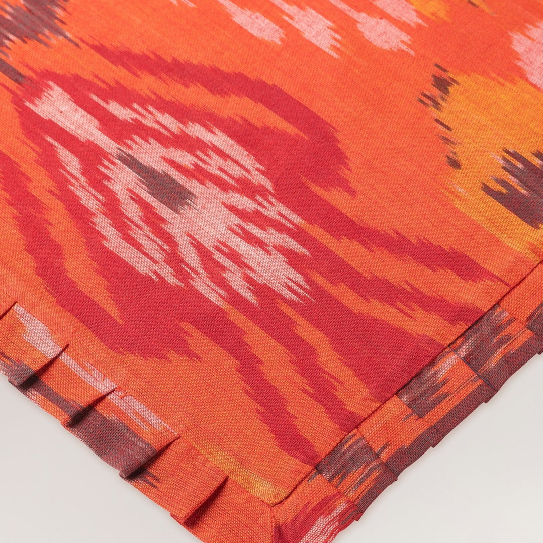 Handwoven Ikat Tablecloth - Burnt Orange