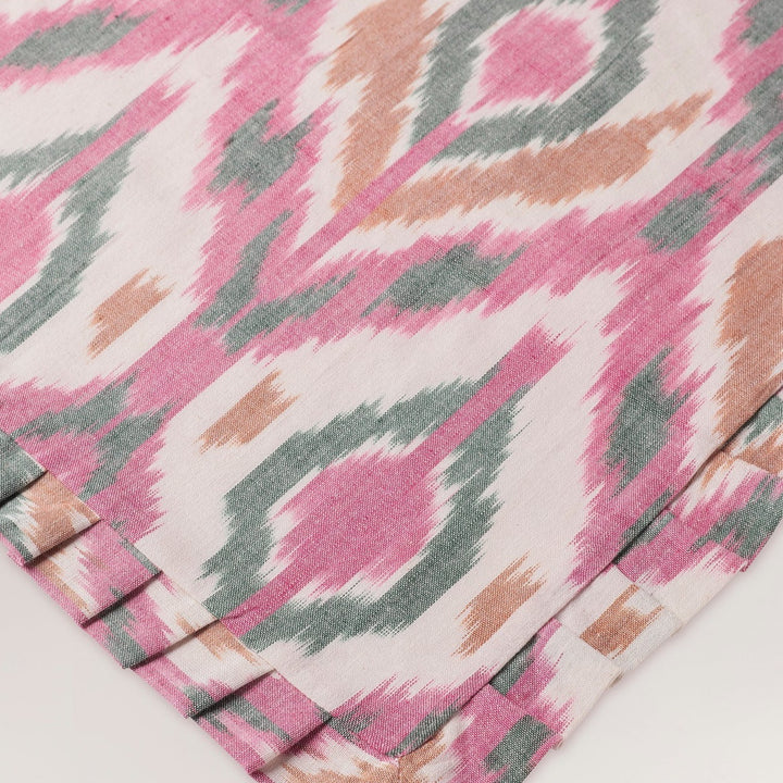 Handwoven Ikat Tablecloth - Pink