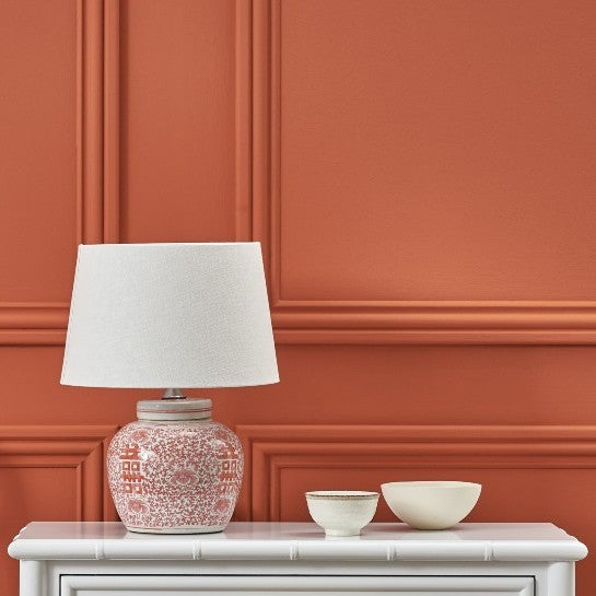 Coral Double Happiness Ceramic Lamp