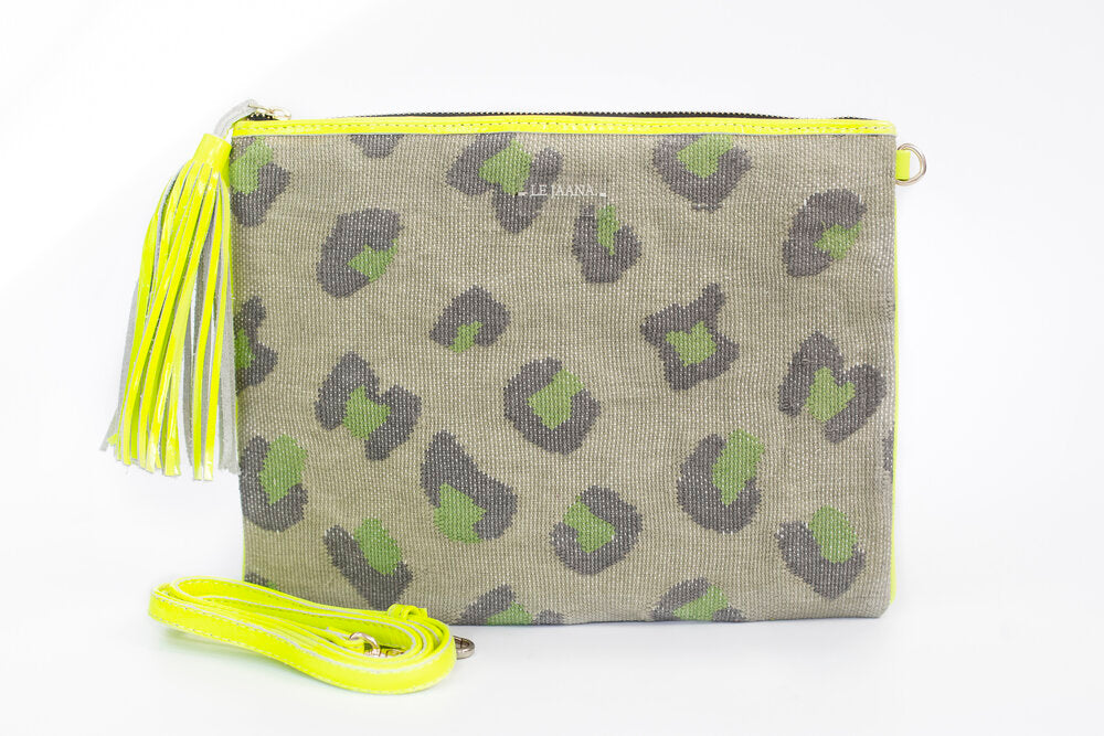 Leopard and Neon Clutch