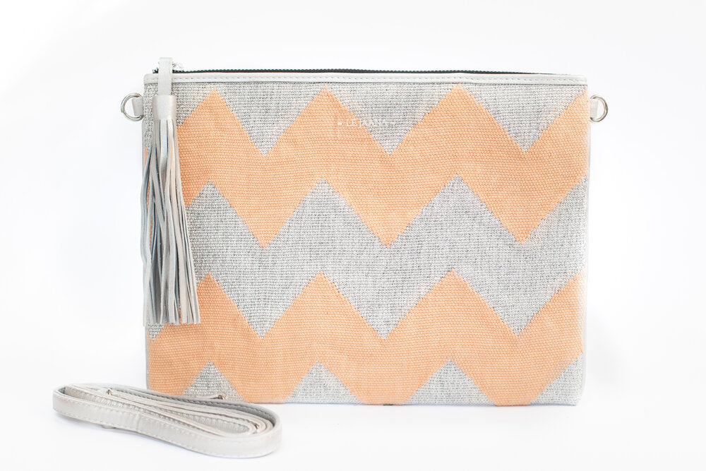 Blush Pink and Silver Clutch