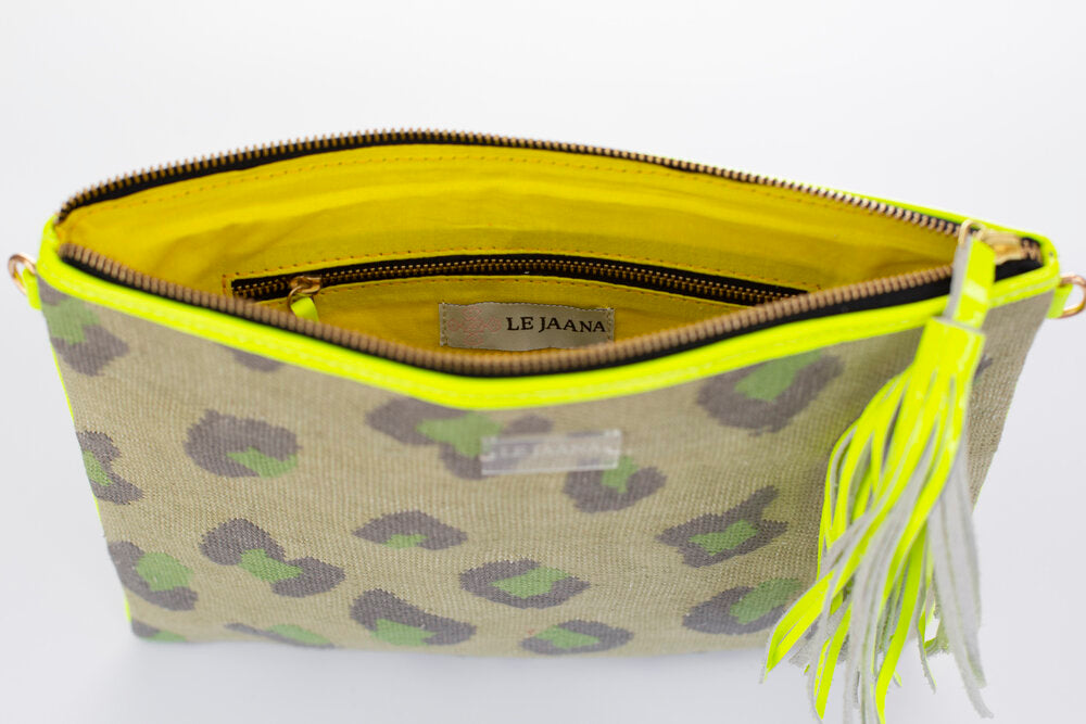 Leopard and Neon Clutch