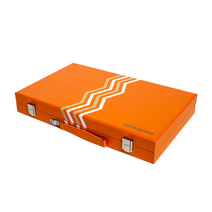 Orange Leather Backgammon