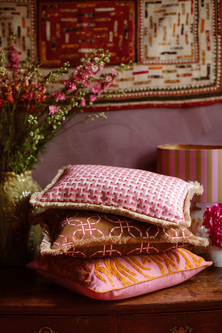 Harper Cushion - Spice & Pink