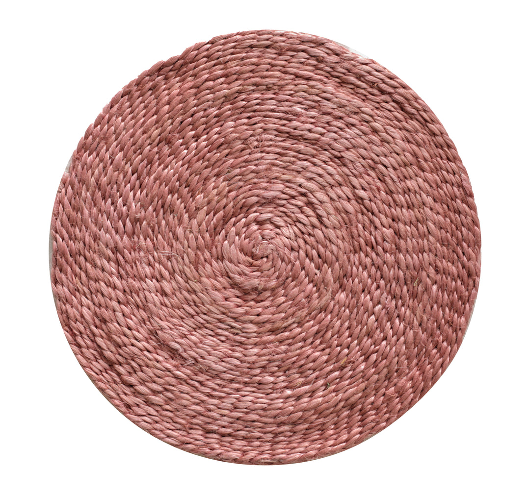 Round Jute Placemat - Pink