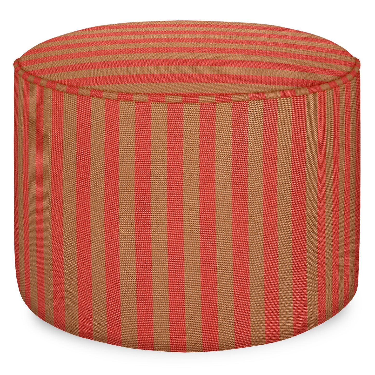 Striped round ottoman top