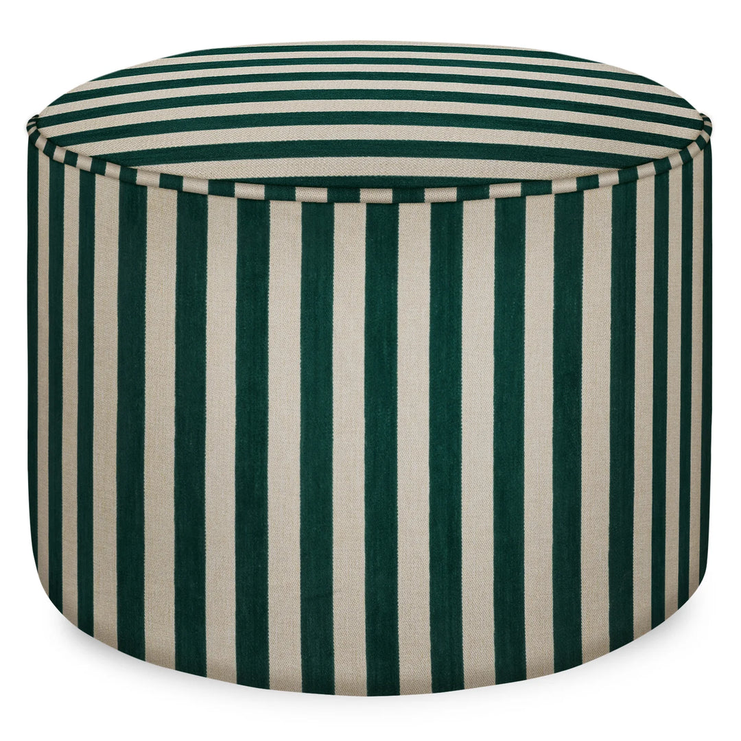 Jackie Ottoman - Emerald Striped