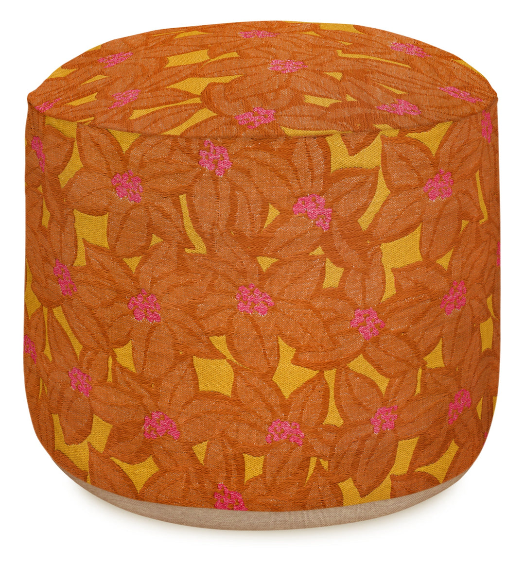 Michelle Outdoor Ottoman - Sunflower & Pink