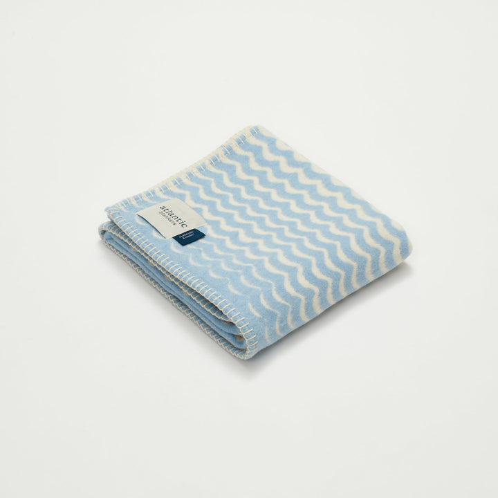 Powder Blue Swell Recycled Cotton Baby Blanket