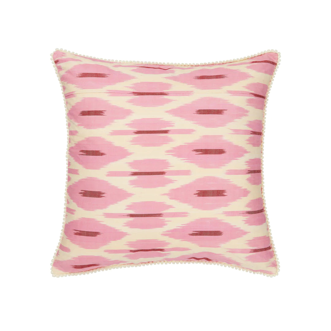 Pink & Cream Silk Ikat Cushion