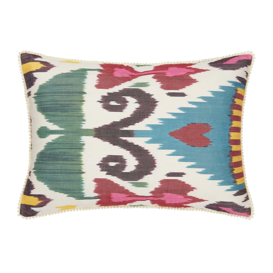 Colourful Rectangular Ikat Cushion