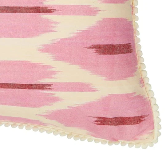 Pink & Cream Rectangular Ikat Cushion