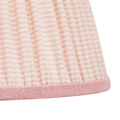 Pink & White Striped Pleated Lampshade