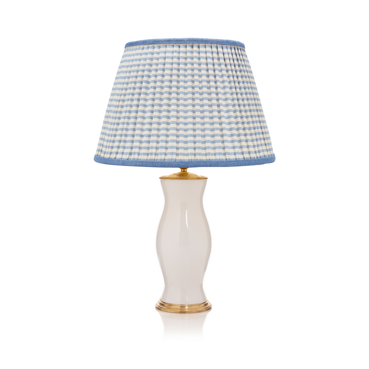 Blue & White Striped Pleated Lampshade
