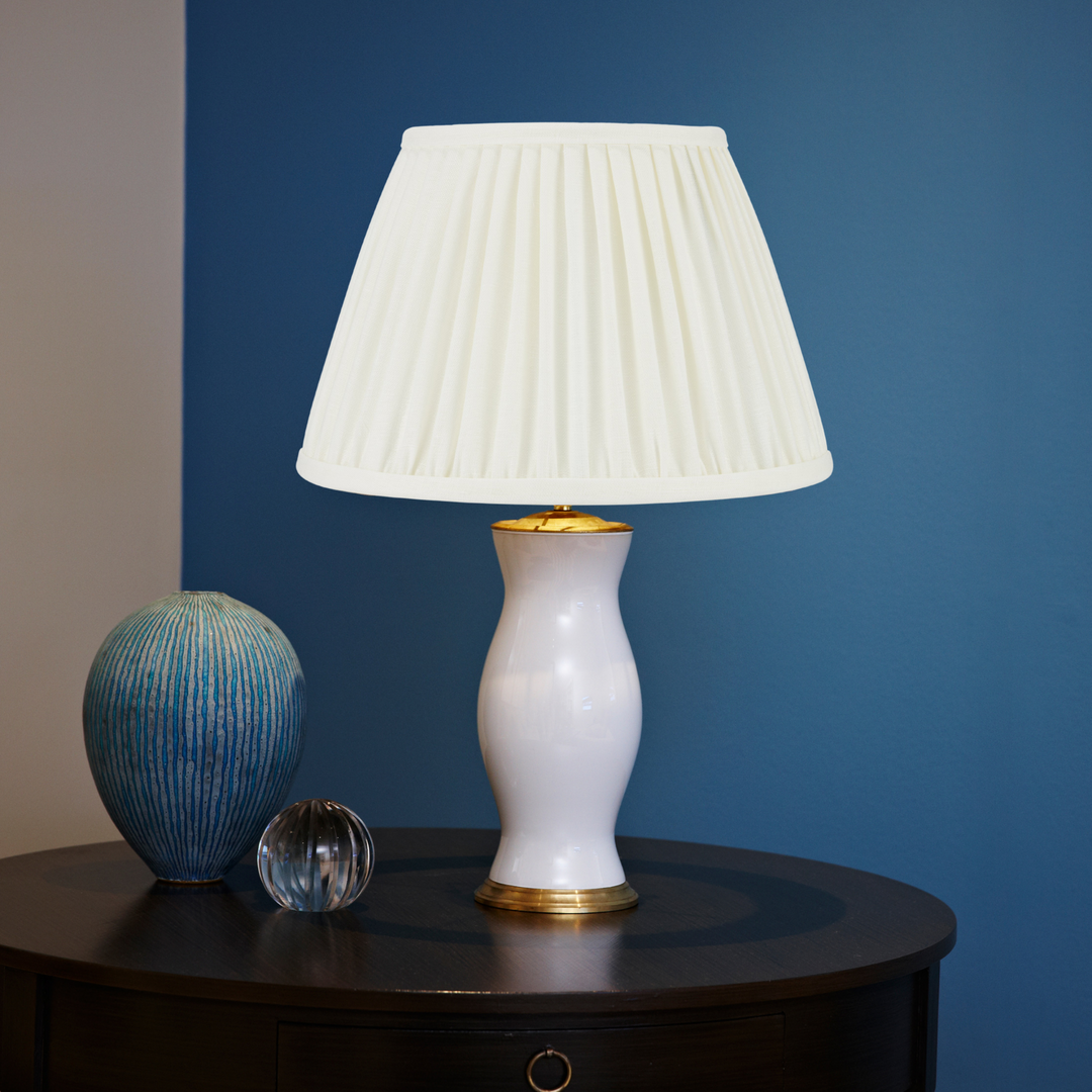 Ivory Pleated Linen Lampshade