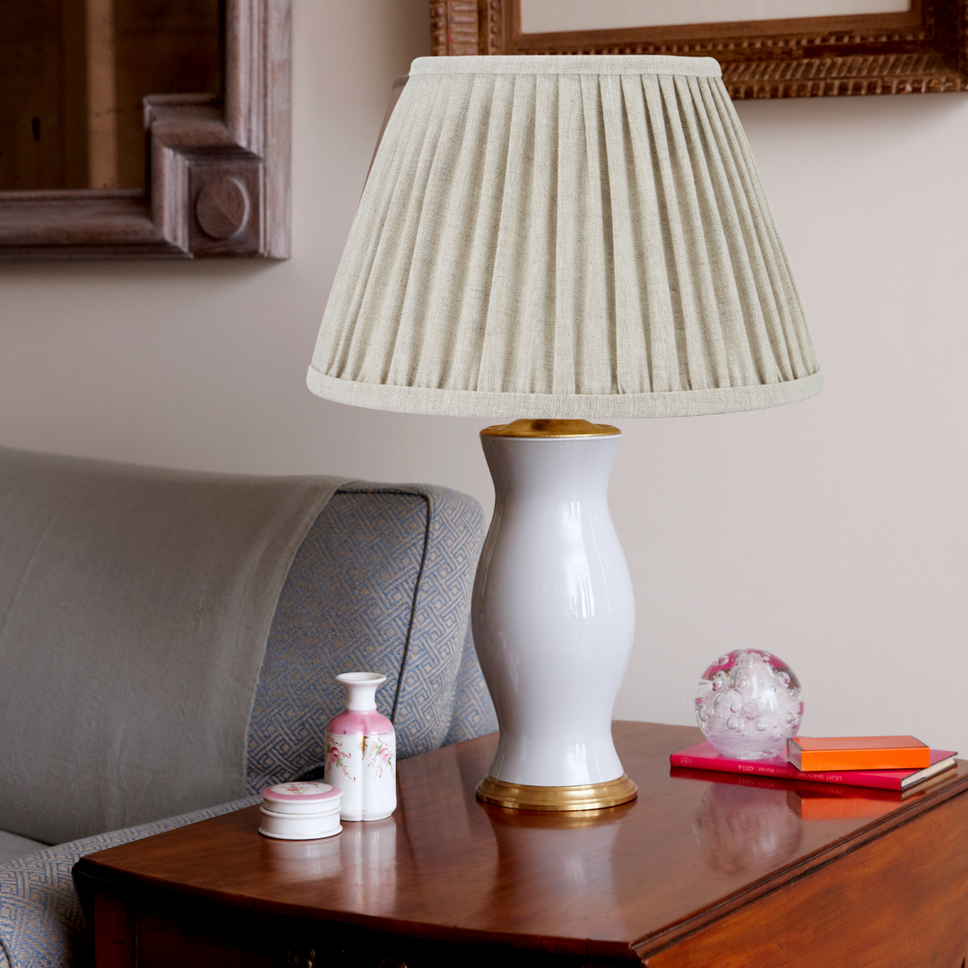 Pleated linen lampshade deals